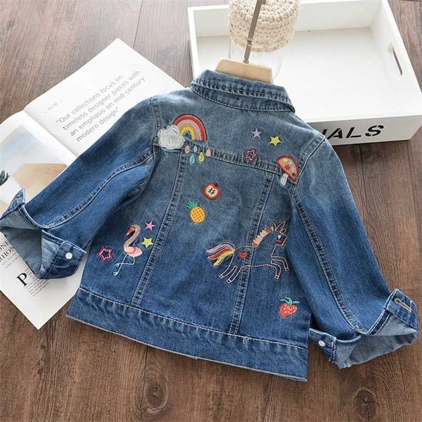 

menoea kids denim jacket girls embroidery cartoon children clothing autumn baby clothes outerwear jean jackets coat 211204, Blue;gray