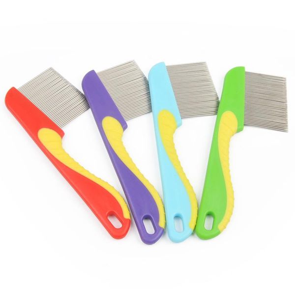 

dog long tooth seahorse flea comb hair remove flea cat pet comb stainless steel combs pet grooming anti lice