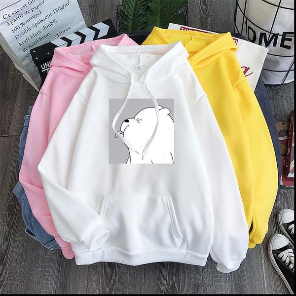 

pullover sweatshirt 90s fashion sweatshirt with pocket plus velvet casual hoodies long sleeve womens clothing kawaii clothes, Black