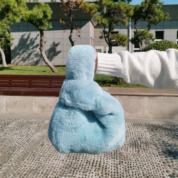 

clutch bags cute soft plush women handbags faux fur ladies winter purse bag luxury design female small tote vest bolso mujer