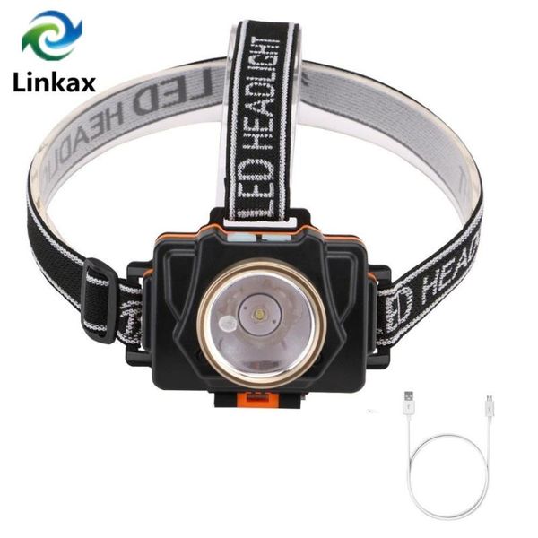 

waterproof headlight headlamp usb charging high brightness usb head lantern built in rechargeable battery with cable