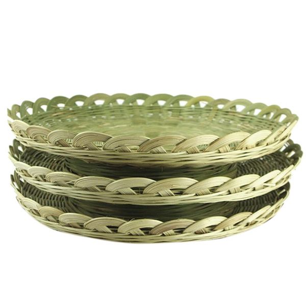 

hanging baskets handmade bamboo braided candy dish vegetable green drain basket bread storage drying pancakes steamed bask