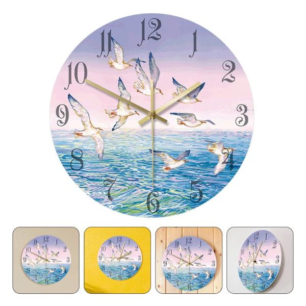 

wall clocks seagull pattern clock decoration round decorative battery
