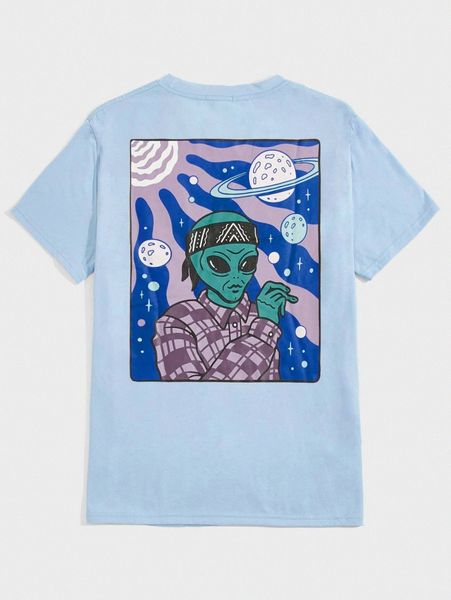 

romwe x alterfanart alien graphic tee m5po#, White;black