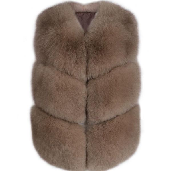 

women's fur & faux real natural gilet women vest jacket sleeveless, Black