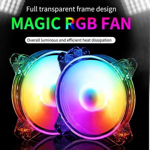 

pc case fan120mm rgb fan mute colorful cooler led cooling 4p master fan quietly easy install computer 5v dc radiatore 1300rp