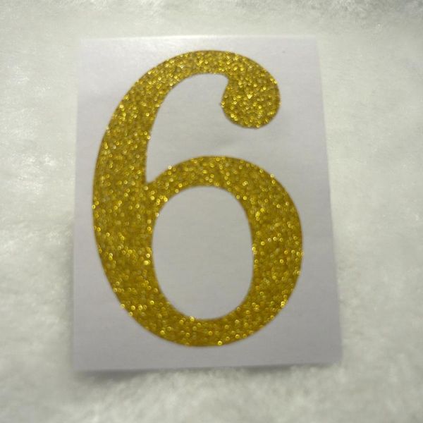 

gift wrap 2inch - number "6" gold glitter decorative sticker