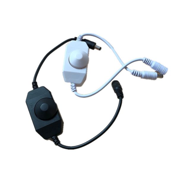 LED Dimmer Interruptor Brilho Ajustar Controlador para 3528 5050 5730 5630 Único cor tira luz DC 12V 24V preto / branco D2.0