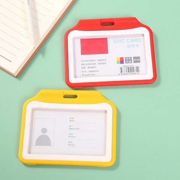 

card holders kids bus id badge cover case protect color holder wallet plastic solid men women business, Brown;gray