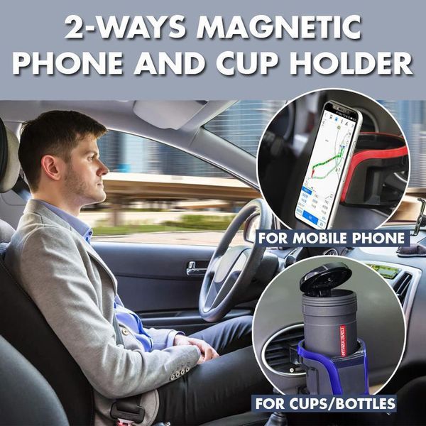 

cell phone mounts & holders 2-ways magnetic and cup holder car air vent beverage rack mobile