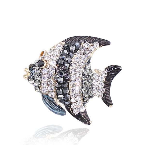 

pins, brooches high end full austria crystal goldfish brooch ocean tropical animal sweater clips pins enamel for suit, item no.: bh8246, Gray