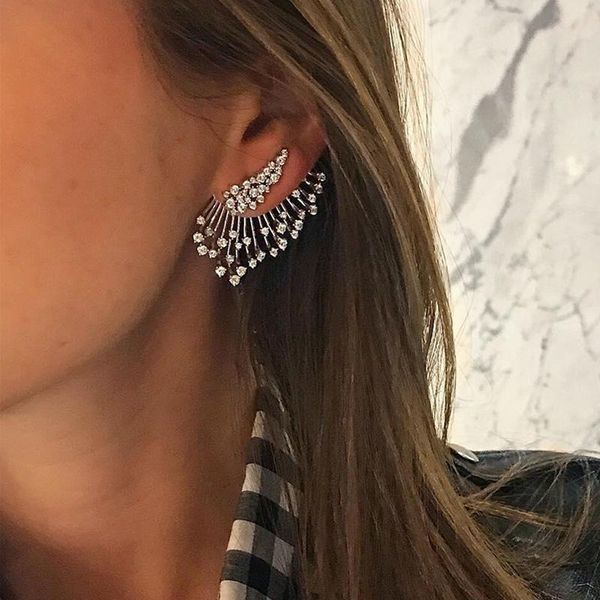 

stud 2021 ancient alloy multi-drill asymmetric charm earrings for women multi-layer single party jewelry, Golden;silver
