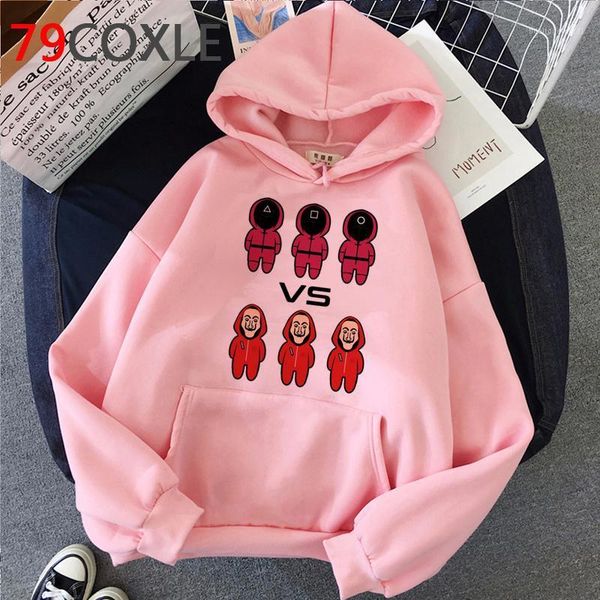 

men's hoodies & sweatshirts squid game men 2021 korea y2k aesthetic printed oversized1, Black
