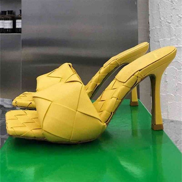 

80% off shoes new weave summer slippers woman thin high heels ladies one strap sandals shoes, Black