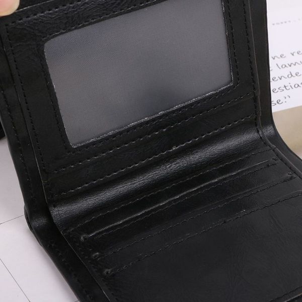

vintage skull leather wallet with anti-theft chain men bifold id credit cardholder 20ca, Red;black