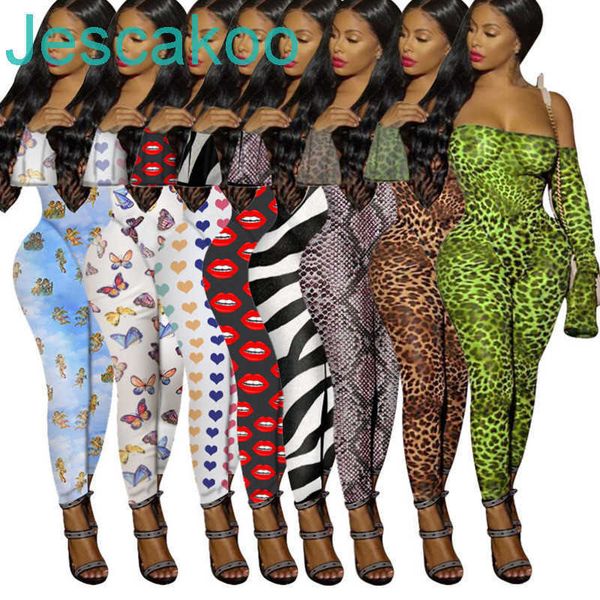 

new women jumpsuit fashion slim bare shoulders leopard butterfly pattern print onesies ladies casual large size nightclub rompers, Black;white