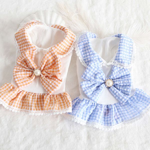 

ysgj spring and summer pet drs doll collar big bow skirt cute dog drs feet
