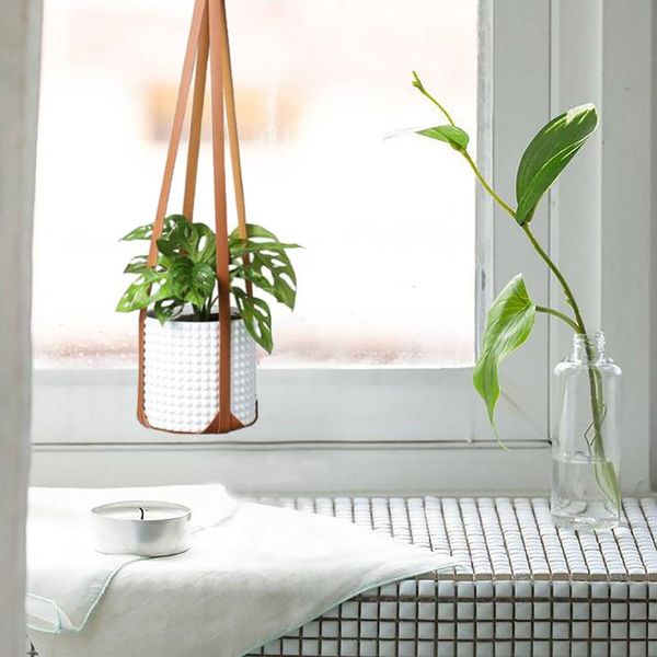 

other garden supplies leather plants hanger rope plant hook hanging planters durable planting bracket home decoration