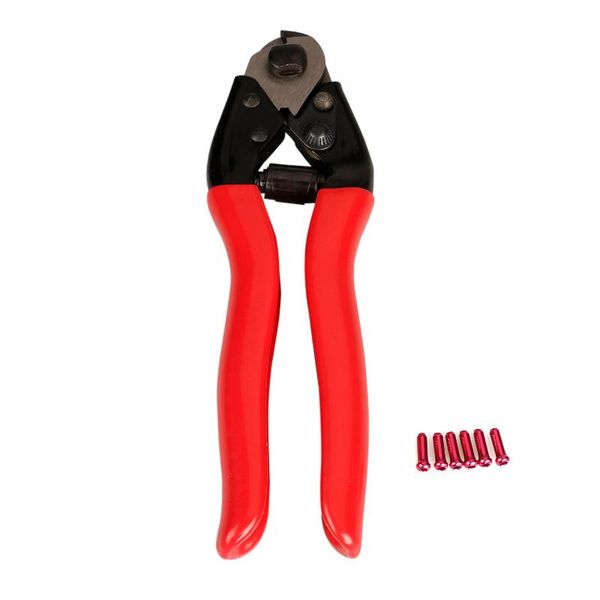 

tools bicycle cable cutter with 6pcs brake end caps bike wire cycling line tube cutting plier