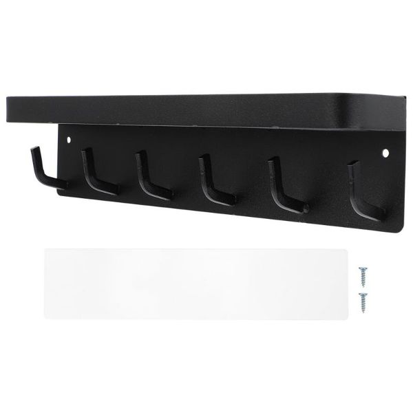 

hooks & rails 1pc wall mounted storage rack with hook for bathroom hanger (black)
