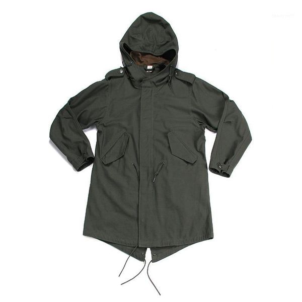 

fish tail -51 parka shell vintage us army trench coat military uniform green men's coats, Tan;black