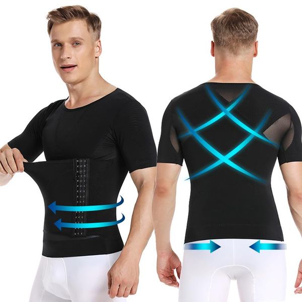 

men's body shapers mne slimming shirt underwear waist trainer tank neoprene slim shaper male workout corset compression shapewear strap, Black;brown