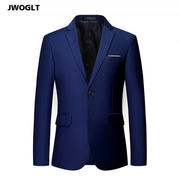 

smart casual solid colors men blazers slim fit white black two buttons casual office work business suit jacket man 5xl 6xl 210528