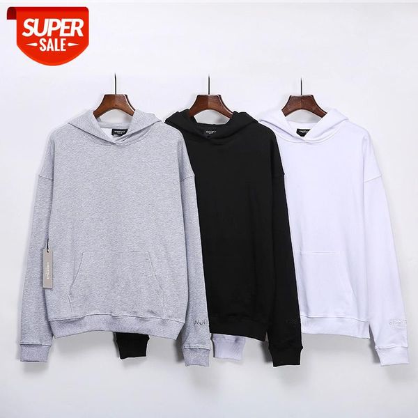 

3m refletive essentials terry hoodie men women cotton solid color high-quality pullover essentials hoodies #wg2n, Black