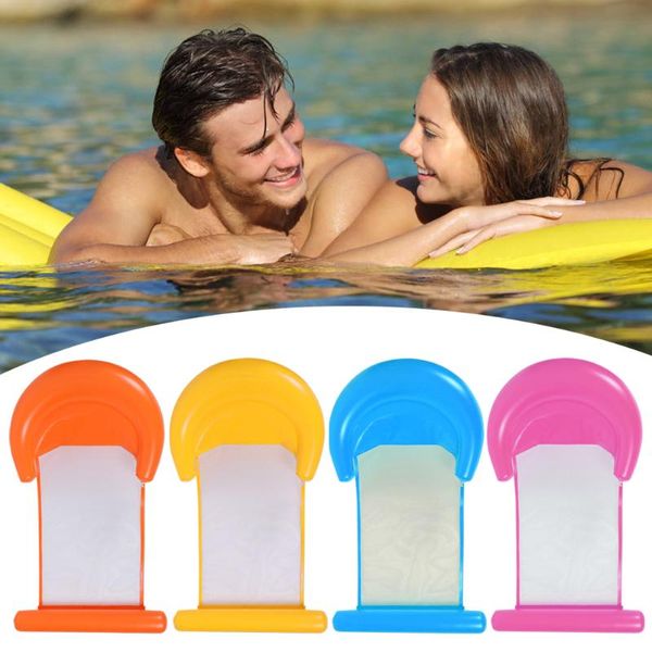 

inflatable floats & tubes folding pool row hammock floating water air bed with backrest for swimming beach lounger sleeping chair