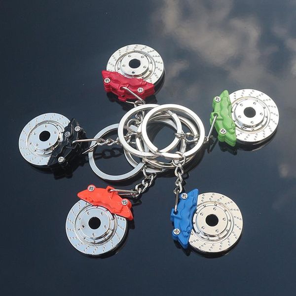 

3d key rings part metal brake disc model creative car auto keychain keyfob keyring gift interior accessories, Silver