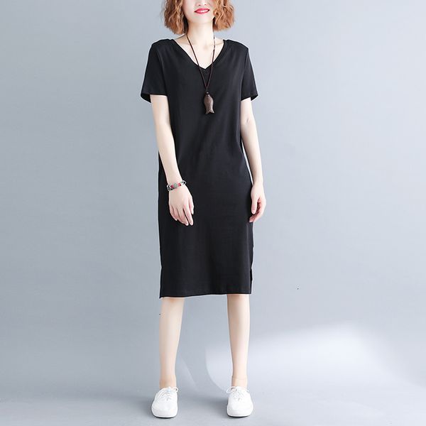 

2021 plus new siz simple style summer comfortable elegant cotton loose robe femme women n 7qbb, Black;gray
