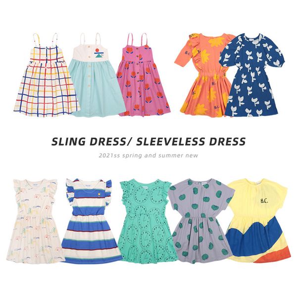 

girls' dress ss spring summer bc new dress 210303, Red;yellow