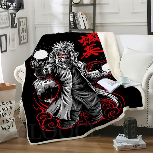 

cloocl new anime naruto jiraiya 3d print hip-hop style air conditioning blanket sofa teens bedding throw blankets plush quilt