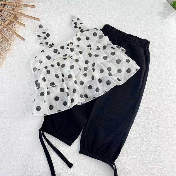 

baby girl clothes toddler girl clothe set dot printed shirt and long pants children fashion clothing set kids clothes 210715, White