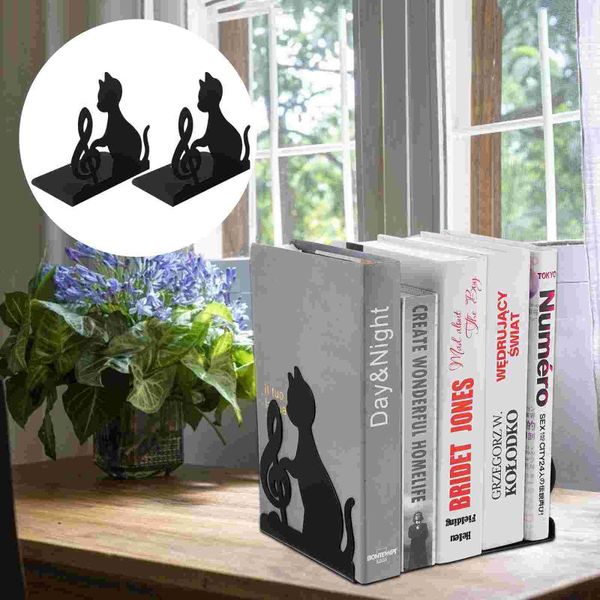 

hooks & rails 1 pair creative cat shape book ends decorative sers deskornament