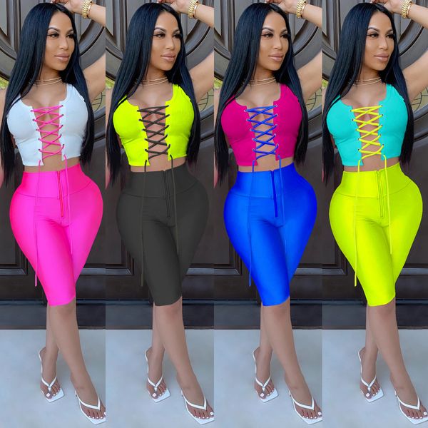

2 piece outfits for women jump suits two piece tracksuit set plus size hollow out crop biker shorts d42-ci27, White