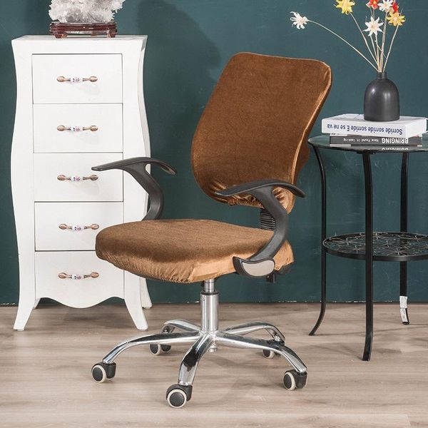 

chair covers velvet office cover solid color rotating lift removable computer seat case soft protector home decor