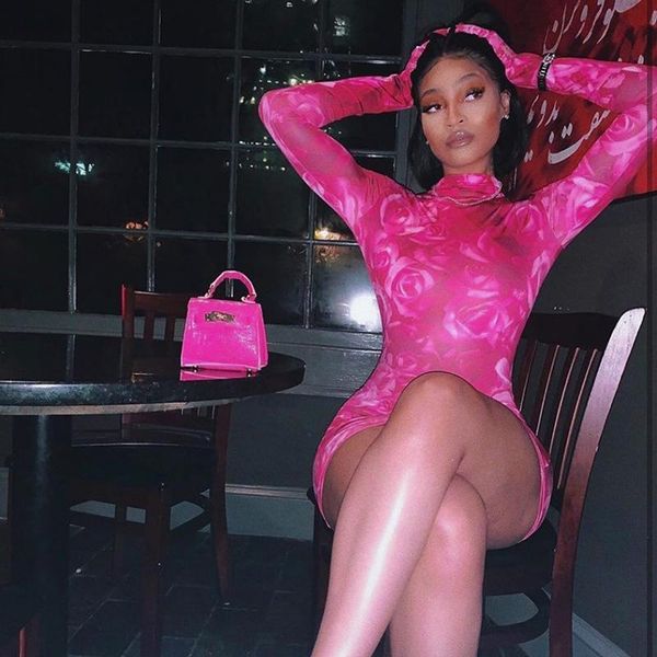 

floral print women mini dresses with gloves long sleeve party clubwear pink fashion bodycon dress 2021 skinny slim, Black;gray