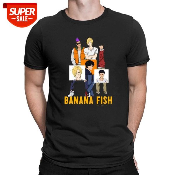 

banana fish ash lynx eiji okumura anime t-shirt men women casual sport tee cotton casual streetwear funny cartoon graphic #kp2h, White;black
