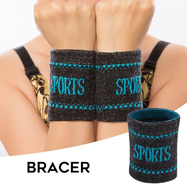

wrist support sports wristbands elastic knitting sweatbands comfortable protective athletic compression bracers for fitness &t8, Black;red