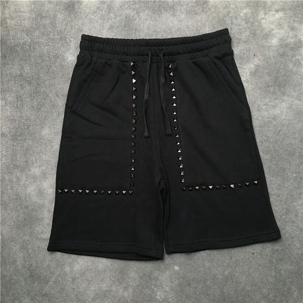 

men's shorts novelty luxury men's rivet comfortable metal stripe classic skate shorts informal cotton street style # ab30, White;black