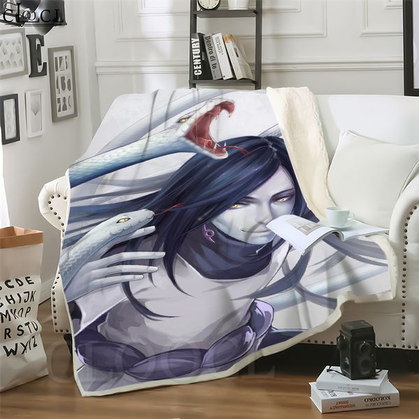 

cloocl blankets naruto orochimaru 3d print sofa travel throw blanket teens plush quilt