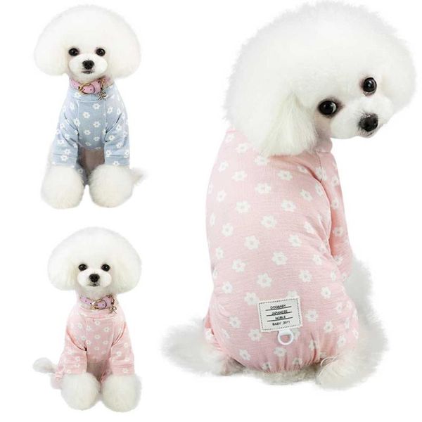 

dog apparel trsnser overalls for dogs fashion cute pet pajamas clothes four legged small daisies pattern pants 19mer25 p35