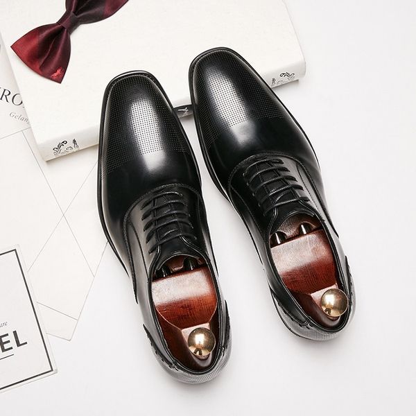 

men's formal single sho casual leather busins oxford sho, Black