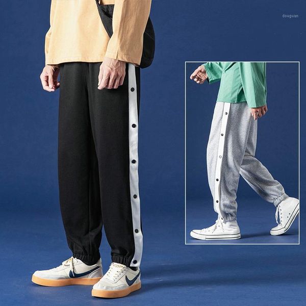

mens joggers sport running pants fitness full buckle sportswear tracksuit sweatpants trousers track basketball training men's, Black
