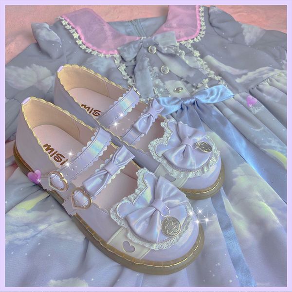 

sweet luxury bow tie loli girls kawaii tea beautiful japanese party anime lolita women's shoe harajuku jk uniform shoes vkny, Black