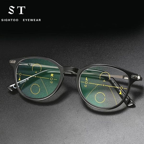 

sunglasses sighttoo anti-blue light progressive multifocal reading glasses round presbyopic hyperopia eyeglasses diopter +1.0 +3.5, White;black