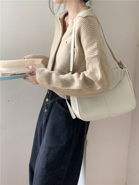 

women's knits & tees cmazhong kong style coffee color soft glutinous knitted sweater outer wear cardigan b6f6, White