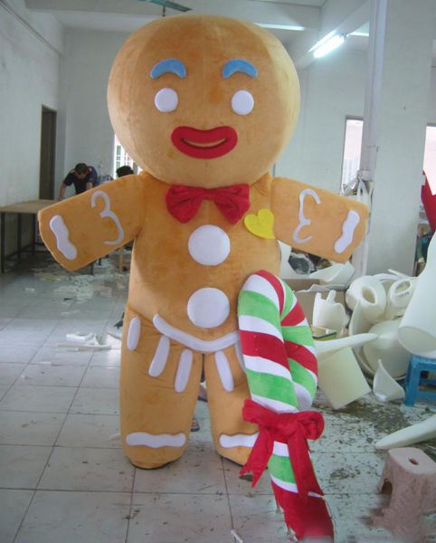 Halloween Gingerbread Man Mascot Traje Top Quality Personalização Dos Desenhos Animados Anime Tema Caráter Carnaval Adultos Festa de Aniversário Festa de Aniversário