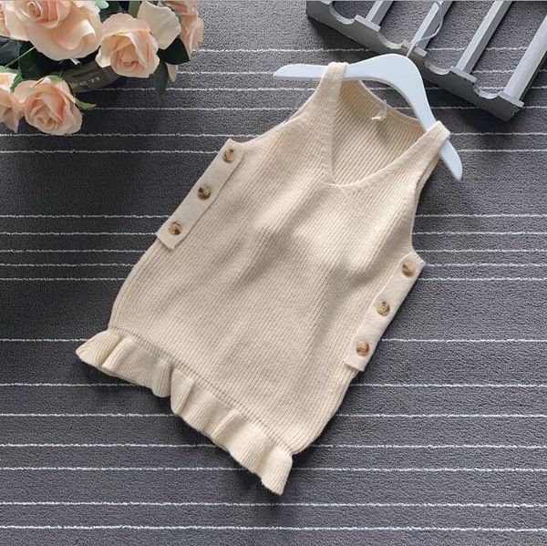 

girl's dresses girls dress spring baby girl pure color button knitted sleeveless princess children for 2-6year kids clothing, Red;yellow